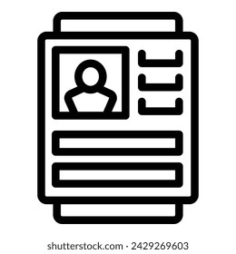 Professionelle Lebenslauf-Icon Gliederungsvektor. Kompetenzentwicklung. Verbesserung des beruflichen Fachwissens