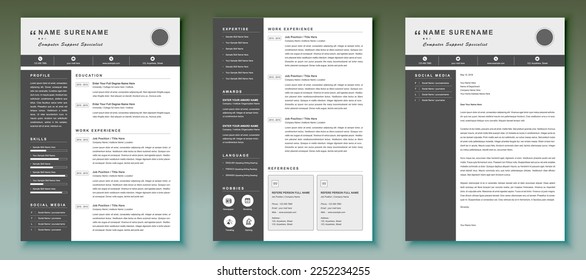 Professional Resume Template, 1 and 3 Page Resume Template, Professional CV, Cover Letter