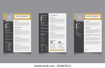 Professional Resume Template, Cv or Jobs Vector Resumes design 
Black Sidebar