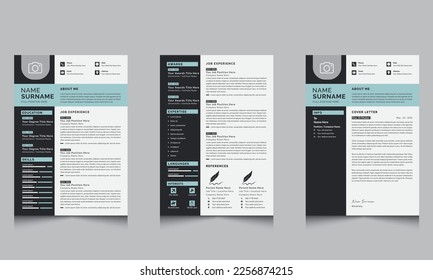 Professional Resume Template, Cv or Jobs Vector Resumes design 
Black Sidebar