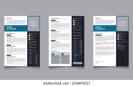 Professional Resume Template, Cv or Jobs Vector Resumes design 
Black Sidebar