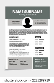Professional resume template design. Business layout vector for job applications 