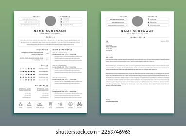Professional Resume Template Design, Editable Resume