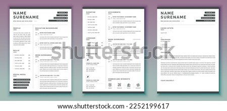 Professional Resume Template Design, Editable Resume or CV