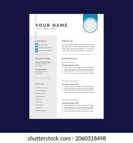 Professional Resume template - elegant stylish beautiful design - green color background vector