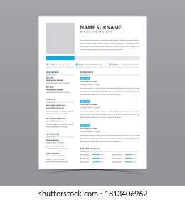 Professional Resume Template Vector Design