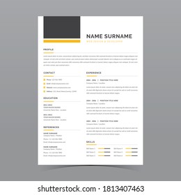 Professional Resume Template Vector Design