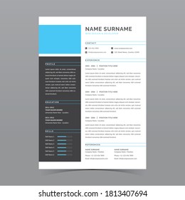 Professional Resume Template Vector Design