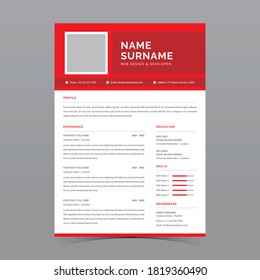 Professional Resume Template Vector Design