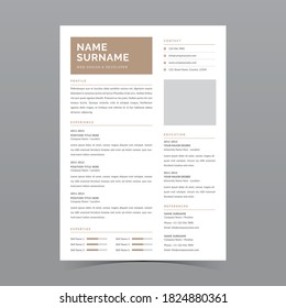 Professional Resume Template Vector Design