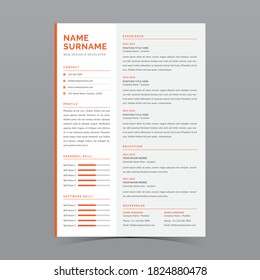 Professional Resume Template Vector Design