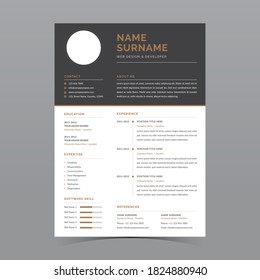 Professional Resume Template Vector Design