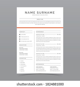 Professional Resume Template Vector Design