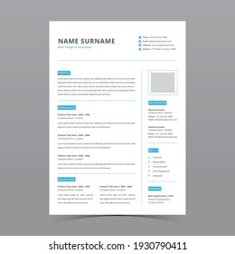 Professional Resume Template Vector Design