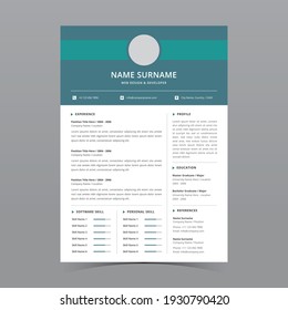 Professional Resume Template Vector Design