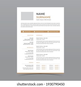 Professional Resume Template Vector Design