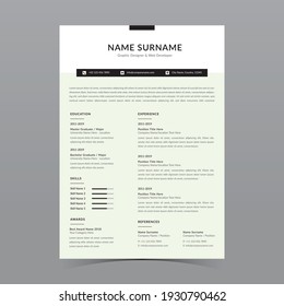 Professional Resume Template Vector Design