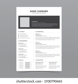 Professional Resume Template Vector Design