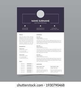 Professional Resume Template Vector Design