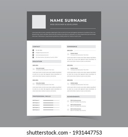 Professional Resume Template Vector Design