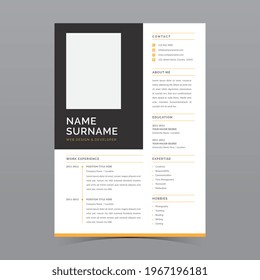 Professional Resume Template Vector Design