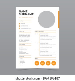 Professional Resume Template Vector Design