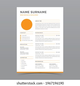 Professional Resume Template Vector Design