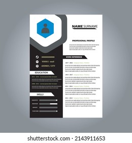 Professional Resume Template Vector Design, Professional CV resume template design for a creative person
