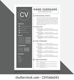 Professional Resume Template Vector Design