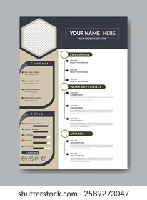 Professional Resume Template Vector Design