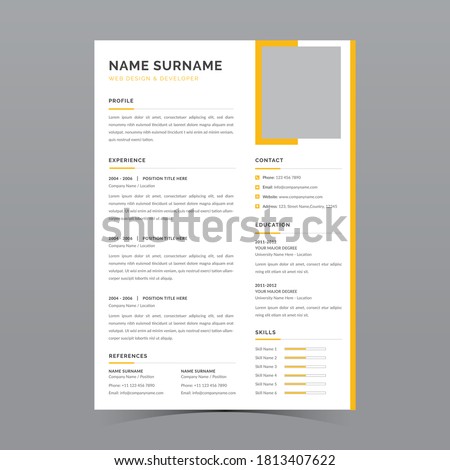 Professional Resume Template Vector Design
