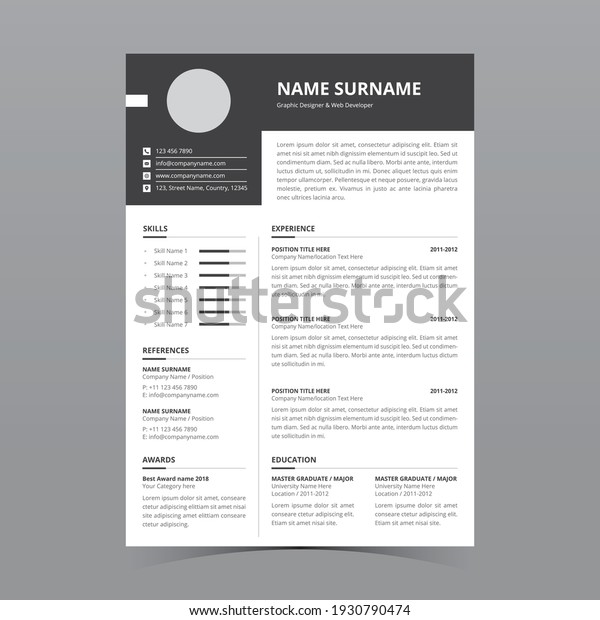 Professional Resume\
Template Vector\
Design