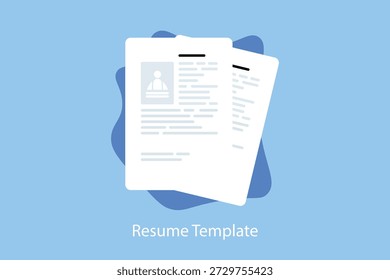 Professional Retomar Modelo Vetor Ilustração com CV Documento Layout para Aplicação de Trabalho e Perfil de Carreira