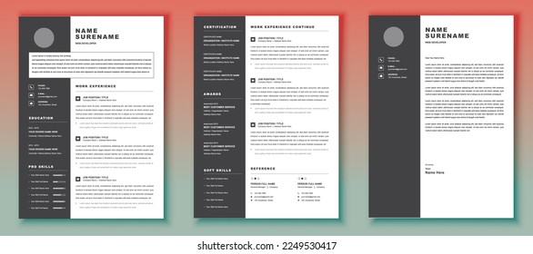 Professional Resume Template for Word, 1 and 3 Page Resume Template, Professional CV, Cover Letter | Instant Download Resume Template