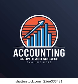 Professional  Retro Circular Accounting Firm Logo with Growth Concept Design