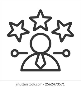 Professional Review Outline Icon Vector Illustration