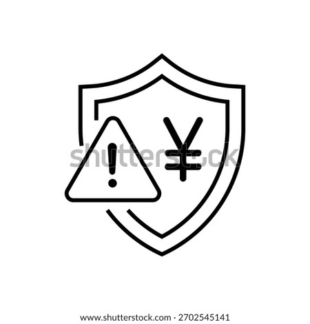 Professional risk management icon showing shield, alert, prevention steps, business safety, financial analysis, secure planning and strategic decision-making workflow