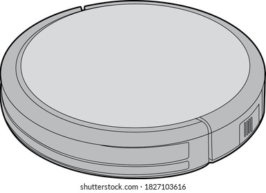 Professional Robot Vacuum Cleaner Vector / Line Drawing. Icon, Logo, Design, Element