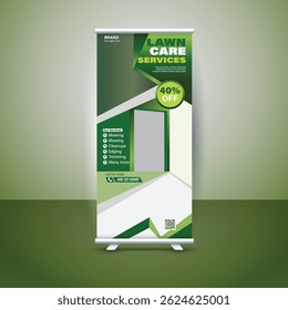 Professional roll up banner design for premium lawn care services. Modern, editable social media template ideal for landscaping promotions, outdoor business ads, and gardening service marketing.





