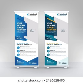 professional roll up medical healthcare stand banner template