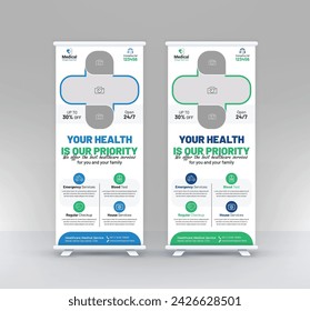 professional roll up medical healthcare stand banner template