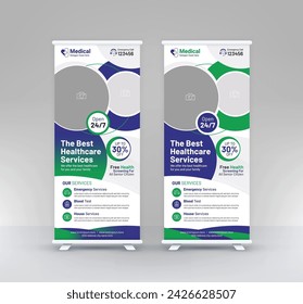 professional roll up medical healthcare stand banner template