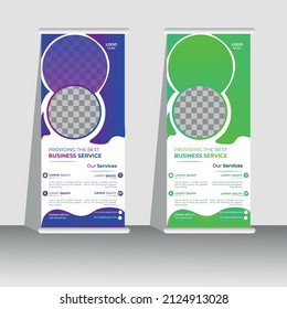 Professional Roll up stand banner template design, vertical, abstract background, pull up design, modern Banner, rectangle