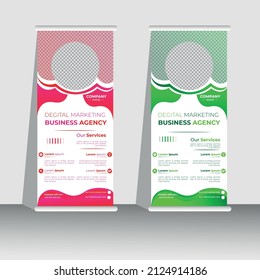 Professional Roll up stand banner template design, vertical, abstract background, pull up design, modern Banner, rectangle.
