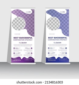Professional Roll up stand banner template design, vertical, abstract background, pull up design, modern Banner