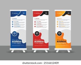 Design de modelo de banner profissional para marcas corporativas | Criativo Business Roll Up Banner Layout