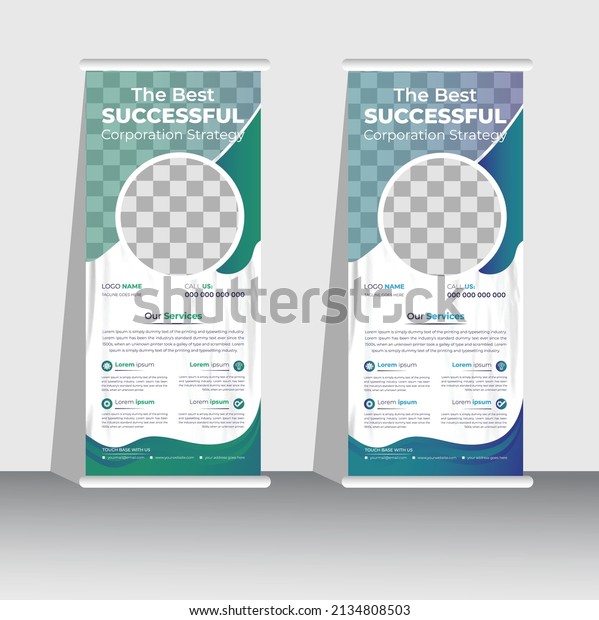 Professional\
Roll up stand banner template design, vertical, abstract\
background, pull up design, modern\
Banner