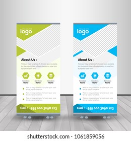 Professional Roll Up Stand Banner Vector Design Template
