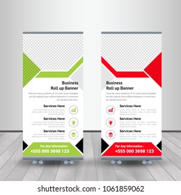 Professional Roll Up Stand Banner Vector Design Template