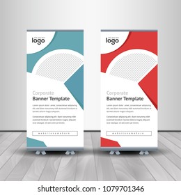 Professional Roll Up Stand Banner Vector Design Template